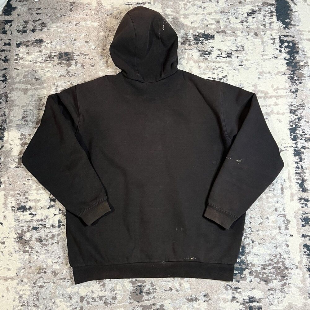 Carhartt Hoodie J149 BLK Men XLT Thermal Lined Full Zip Sweatshirt Jacket Faded - Picture 4 of 14